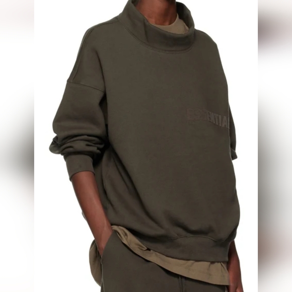 Essentials fear of God gray mock sweatshirt. - Picture 2 of 8